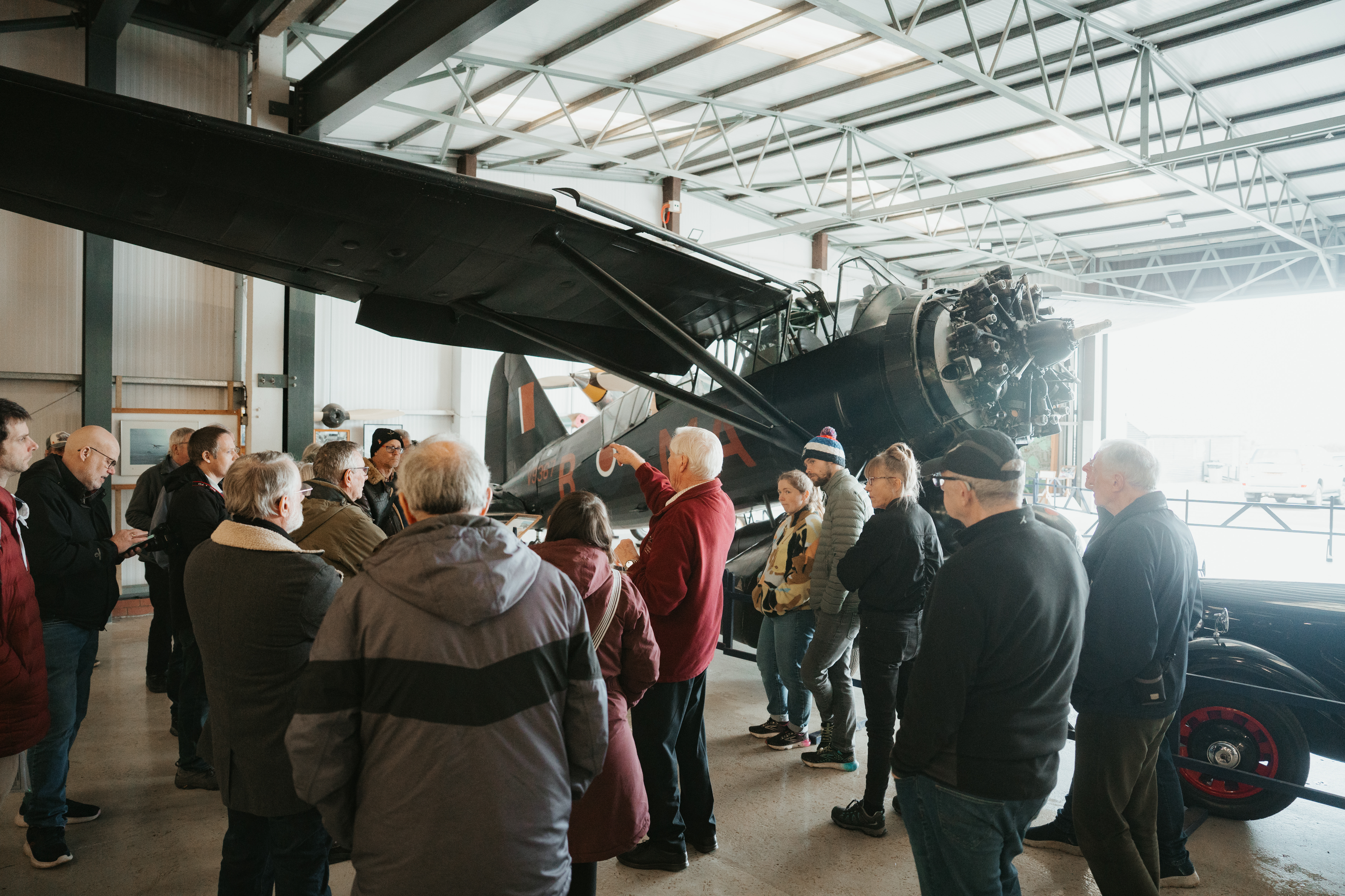 Guided Hangar Tours. Engineering Open Workshop 2025. © The Shuttleworth Trust. Photo Oliver Lloyd.